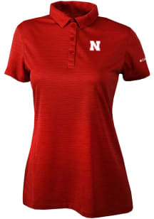 Columbia Nebraska Cornhuskers Womens Red Heat Seal Set II Short Sleeve Polo Shirt