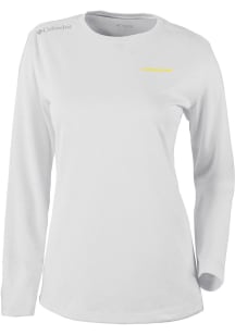 Columbia Oregon Ducks Womens White Heat Seal Omni Wick Shot Gun Long Sleeve T-Shirt