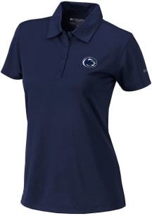 Columbia Penn State Nittany Lions Womens Navy Blue Heat Seal Birdie Polo Short Sleeve Polo Shirt