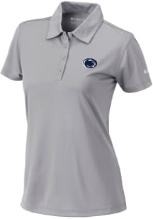 Columbia Penn State Nittany Lions Womens Grey Heat Seal Birdie Polo Short Sleeve Polo Shirt
