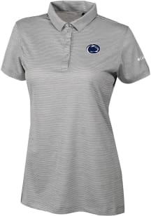 Columbia Penn State Nittany Lions Womens Grey Heat Seal Set II Short Sleeve Polo Shirt