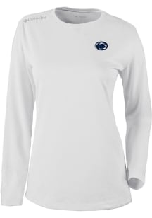 Columbia Penn State Nittany Lions Womens White Heat Seal Omni Wick Shot Gun Long Sleeve T-Shirt