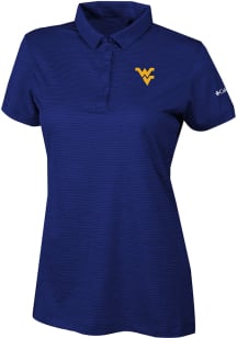 Columbia West Virginia Mountaineers Womens Navy Blue Heat Seal Set II Short Sleeve Polo Shirt