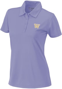 Columbia Washington Huskies Womens Lavender Heat Seal Birdie Polo Short Sleeve Polo Shirt