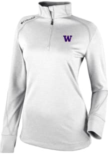 Columbia Washington Huskies Womens White Heat Seal Omni Wick Shotgun 2.0 Qtr Zip