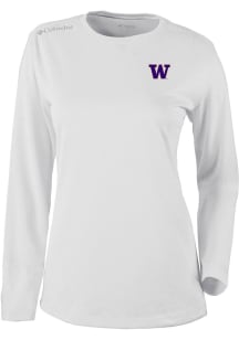 Columbia Washington Huskies Womens White Heat Seal Omni Wick Shot Gun Long Sleeve T-Shirt