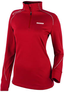 Columbia Wisconsin Badgers Womens Red Heat Seal Omni Wick Shotgun 2.0 Qtr Zip