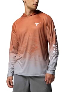 Columbia Texas Longhorns Mens Burnt Orange Rippled Print Super Terminal Hood