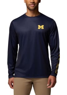 Columbia Michigan Wolverines Blue PHG Terminal Flag Long Sleeve T-Shirt