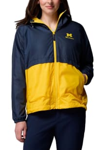Columbia Michigan Wolverines Womens Blue Spark Valley Light Weight Jacket