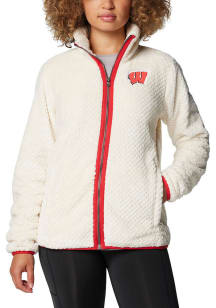 Columbia Wisconsin Badgers Womens Ivory Fire Side II Light Weight Jacket