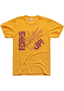 Charlie Hustle Arizona State Sun Devils Gold Forks Up Short Sleeve Fashion T Shirt