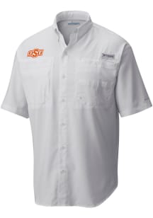 Columbia Oklahoma State Cowboys Mens White Tamiami Short Sleeve Dress Shirt