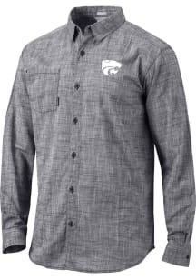 Columbia K-State Wildcats Mens Black Under Exposure Long Sleeve Dress Shirt