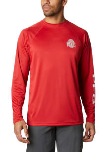Columbia Ohio State Buckeyes Red Terminal Tackle Long Sleeve T-Shirt