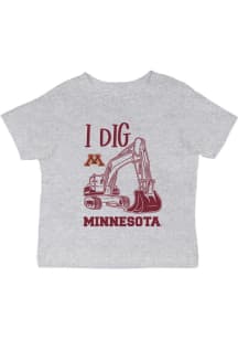 Vive La Fete Minnesota Golden Gophers Infant Excavator Short Sleeve T-Shirt Grey