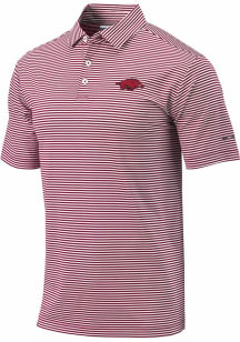 Columbia Arkansas Razorbacks Mens Red Invite Short Sleeve Polo