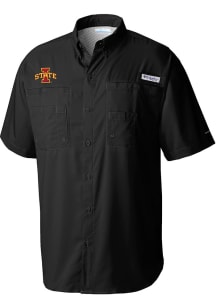 Columbia Iowa State Cyclones Mens Black Tamiami Short Sleeve Dress Shirt