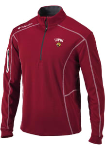 Columbia IUPUI Jaguars Mens Crimson Shotgun Long Sleeve Qtr Zip Pullover