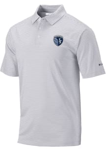Columbia Sporting Kansas City Mens Grey Club Invite Short Sleeve Polo