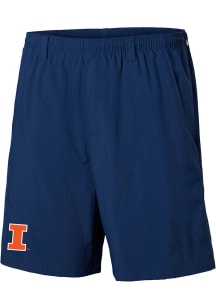 Columbia Illinois Fighting Illini Mens Navy Blue Heat Seal Backcast Shorts