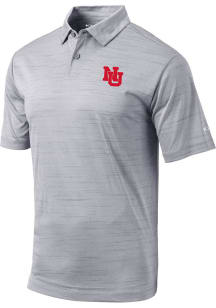 Columbia Nebraska Cornhuskers Mens Grey Set Short Sleeve Polo