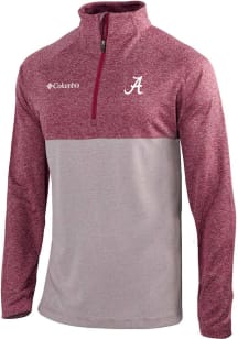 Columbia Alabama Crimson Tide Mens Red Heat Seal Omni-Wick Rockin It Long Sleeve Qtr Zip Pullover