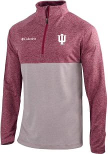 Columbia Indiana Hoosiers Mens Red Heat Seal Omni-Wick Rockin It Long Sleeve Qtr Zip Pullover