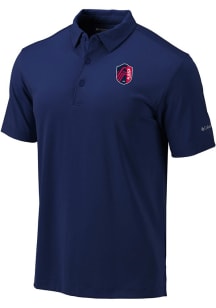 Columbia St Louis City SC Mens Navy Blue Drive Short Sleeve Polo