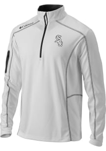 Columbia Chicago White Sox Mens White Omni-Wick Shotgun Long Sleeve Qtr Zip Pullover