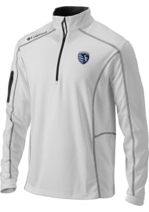 Columbia Sporting Kansas City Mens White Shotgun Long Sleeve Qtr Zip Pullover