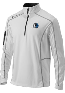 Columbia Dallas Mavericks Mens White Shotgun Long Sleeve Qtr Zip Pullover