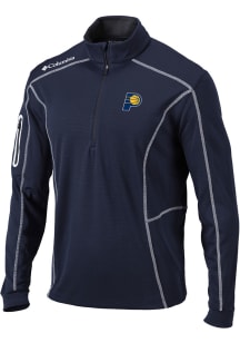 Columbia Indiana Pacers Mens Navy Blue Shotgun Long Sleeve Qtr Zip Pullover