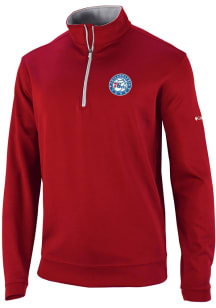 Columbia Philadelphia 76ers Mens Red Wickham Hills Long Sleeve Qtr Zip Pullover