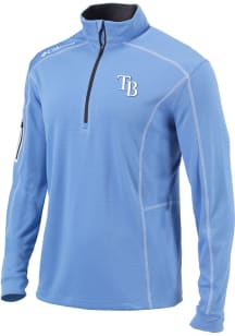 Columbia Tampa Bay Rays Mens White Heat Seal Omni-Wick Shotgun Long Sleeve Qtr Zip Pullover
