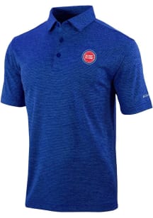 Columbia Detroit Pistons Mens Blue Set II Short Sleeve Polo