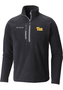 Columbia Pitt Panthers Mens Black Fast Trek III Fleece Long Sleeve Qtr Zip Pullover