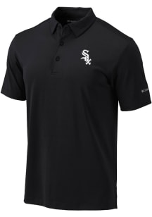 Columbia Chicago White Sox Mens Black Heat Seal Omni-Wick Drive Short Sleeve Polo