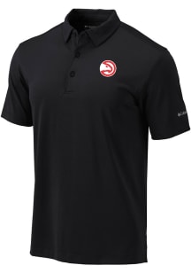 Columbia Atlanta Hawks Mens Black Heat Seal Omni-Wick Drive Short Sleeve Polo