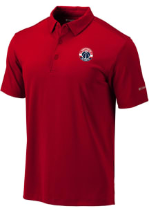 Columbia Washington Wizards Mens Red Heat Seal Omni-Wick Drive Short Sleeve Polo