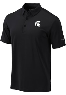 Columbia Michigan State Spartans Mens Black Heat Seal Omni-Wick Drive Short Sleeve Polo
