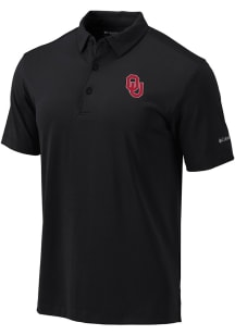 Columbia Oklahoma Sooners Mens Black Heat Seal Omni-Wick Drive Short Sleeve Polo