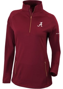 Columbia Alabama Crimson Tide Womens Red Heat Seal Omni-Wick Outward Nine Qtr Zip