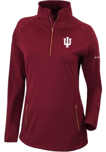 Columbia Indiana Hoosiers Womens Red Heat Seal Omni-Wick Outward Nine Qtr Zip