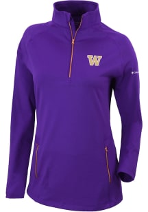 Columbia Washington Huskies Womens Purple Heat Seal Omni-Wick Outward Nine Qtr Zip