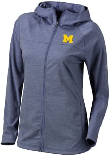 Columbia Michigan Wolverines Womens Blue Heat Seal Omni-Wick Half Shot Long Sleeve Full Zip Jacket