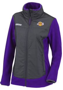 Columbia Los Angeles Lakers Womens Purple Heat Seal Basin Butte Fleece Medium Weight Jacket