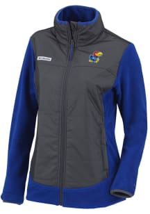Columbia Kansas Jayhawks Womens Blue Heat Seal Basin Butte Fleece Medium Weight Jacket