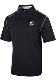 Columbia Minnesota United FC Mens Black Heat Seal Omni-Wick Shotgun Short Sleeve Polo