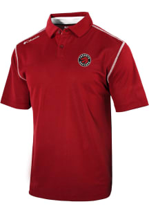 Columbia Toronto Raptors Mens Red Heat Seal Omni-Wick Shotgun Short Sleeve Polo